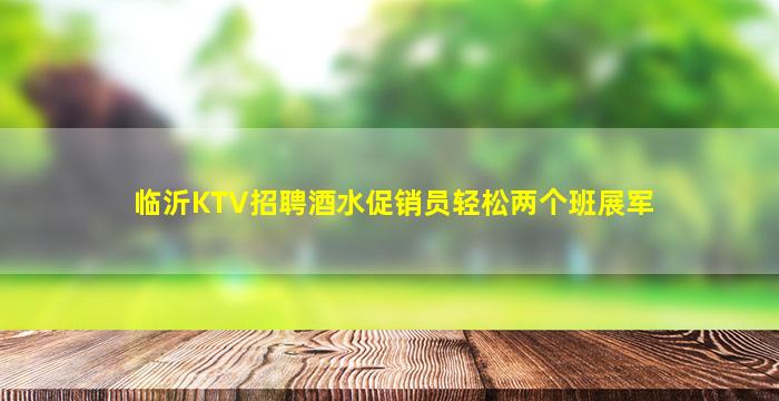 临沂KTV招聘酒水促销员轻松两个班展军